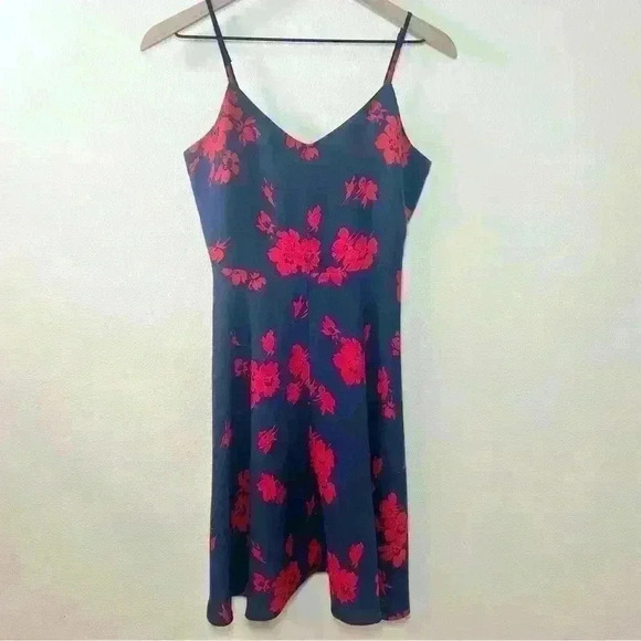 GAP | Women’s Navy Blue and Red Floral Dress | Size XS - Picture 5 of 14
